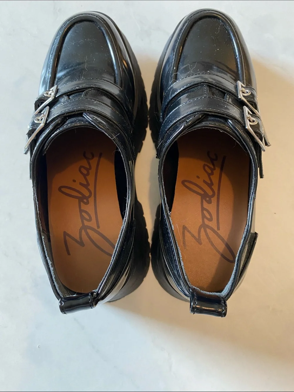 Women’s Black Double-Buckle Chunky Loafers